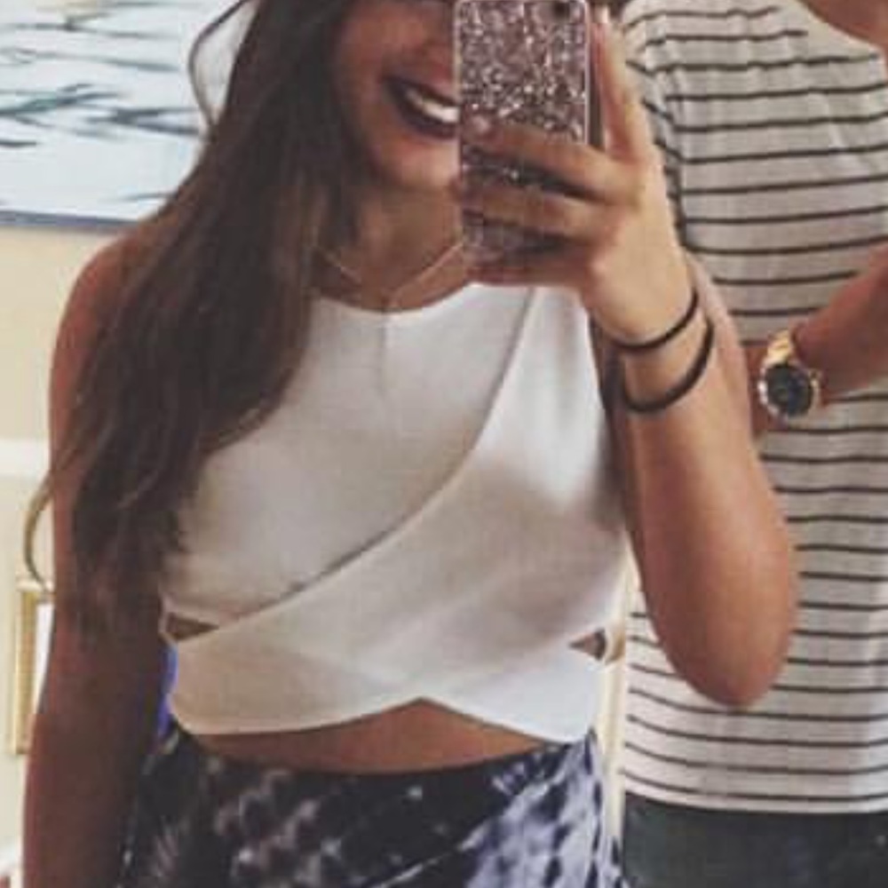 Zara white crop top